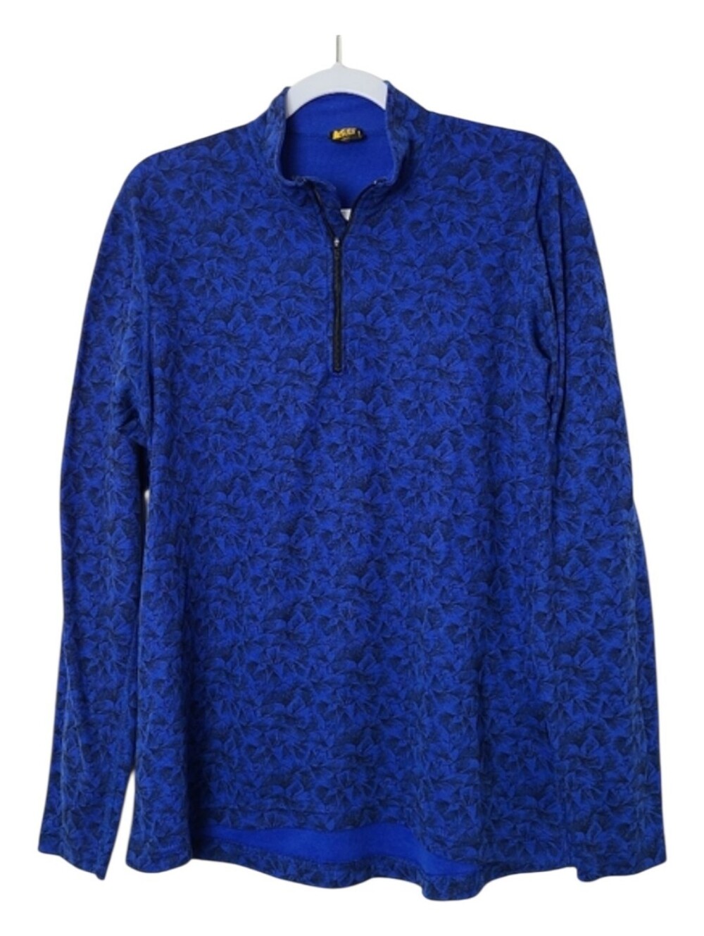 REI Women's Navy Blue Floral 1/4 Zip Pullover Sweater Size Large Outdoor